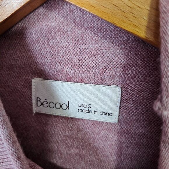 EUC BECOOL PINK KNIT MOCK NECK SOFT SWEATER TOP SIZE SMALL - Picture 10 of 13